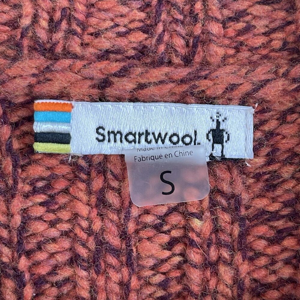SMARTWOOL Women's Meadow Chunky Sweater Merino Wool Blend - Small Ginger Heather - Picture 10 of 11